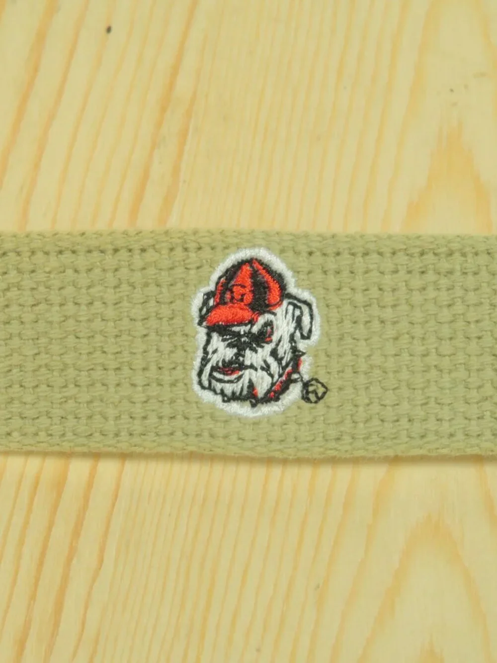 Eagle Belts Georgia Bulldogs Canvas Leather Tip Surcingle Belt Mens 36 Brown
